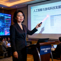 PG娱乐首席技术官李娜女士在科技会议中演讲的肖像