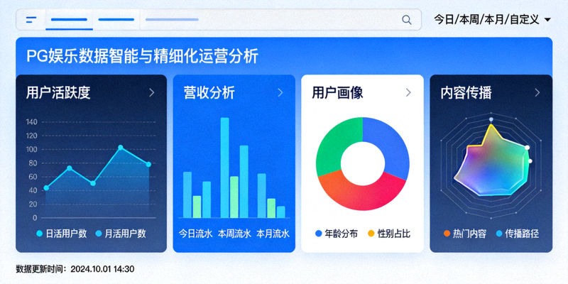 PG娱乐数据智能与精细化运营分析仪表盘界面示例