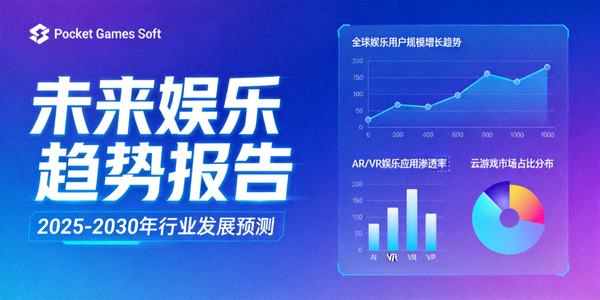 Pocket Games Soft发布的未来娱乐趋势报告封面与数据图表